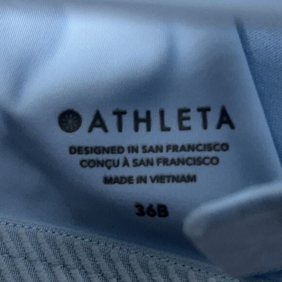 Athleta Advance Sports Bra B-G Women's 36B Oasis Blue Hook Back Racer Back - Picture 5 of 10